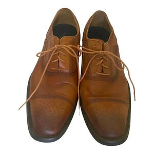 Hart Schaffner Marx Brown Oxford Cap Toe Dress Shoes